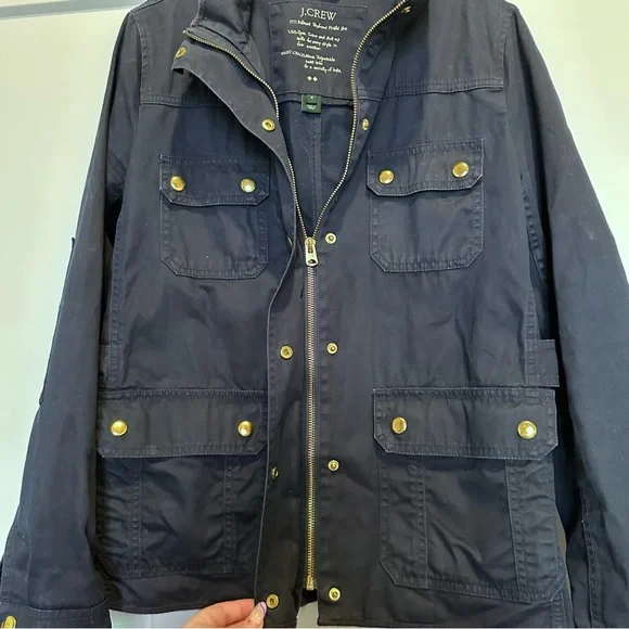 J.Crew Relaxed Boyfriend Field Jacket in Navy - Picture 6 of 15